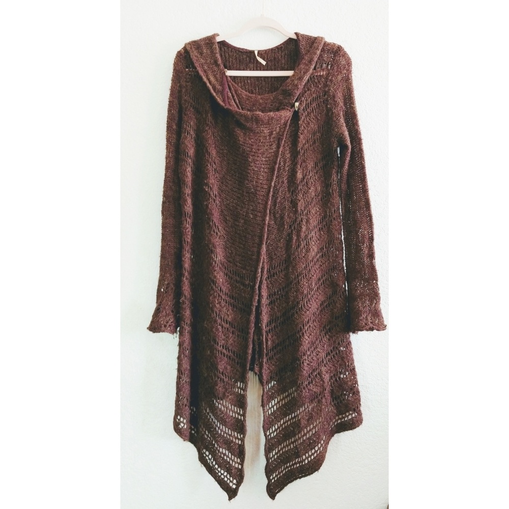 Free People Hooded Cardigan Sweater Size Medium